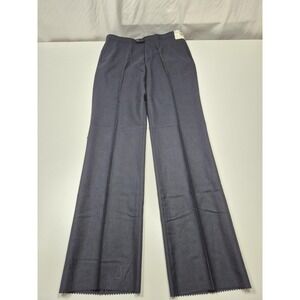 VTG Sansabelt Dress Pants Mens 36x36 Blue Wool Polyester Flat Front NWT USA